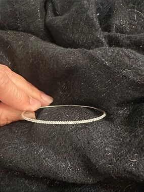 *Retired* Roberto Coin 18K White Gold & Paved Diamond Bangle
